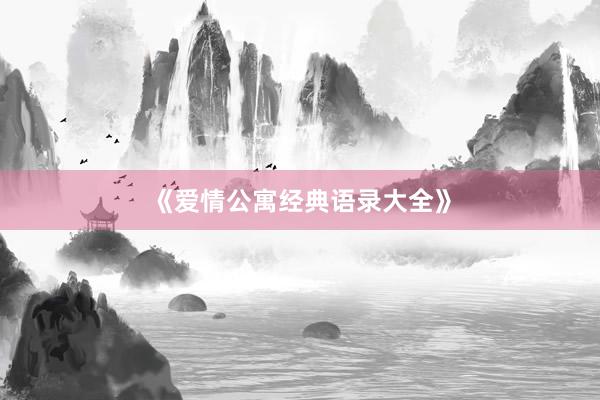 《爱情公寓经典语录大全》